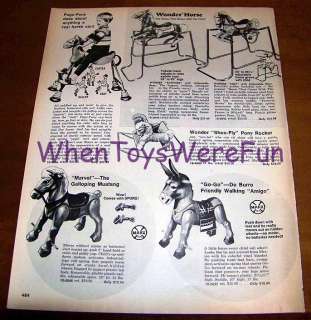 1970 Pogo Pony, Marx Burro & Marvel Mustang Trade Ad  