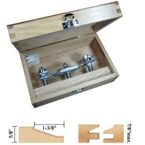 00 104, 3 Piece Chamfer Cabinet Makers Router Bit Set With FREE Set 