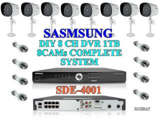 SAMSUNG SDE 4001N 8 Ch DVR 8 Bullet Cams Complete System   Click Image 