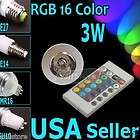 E27/E14/GU10/MR16 3W Remote Control 16 Color Flash RGB LED Lamp Light 