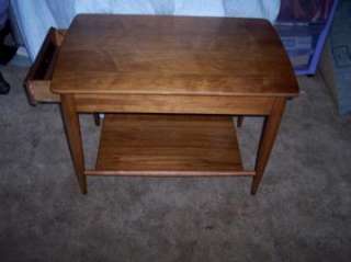 Solid Walnut Mersman End Table/Side Table with Drawer  