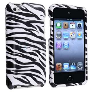 4x Colorful Zebra Clip on Hard Case Accessory BundleFor iPod Touch 4 