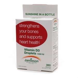  Jamieson Vitamin D3 Droplets 1000 IU, 360 ea Health 