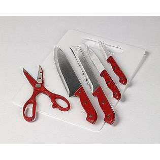 Piece Knife & Scissor Set Red  Basic Essentials For the Home Cutlery 
