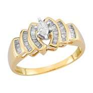 10Kt Yellow Gold Genuine 1/2Cttw Diamond Ring 