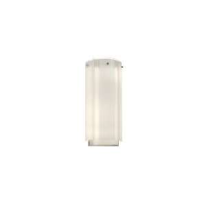   Light Wall Sconce in Polished Chrome with White Glass wClear Edge