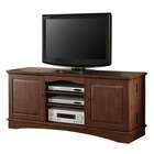 walker edison 60 media storage tv console in traditional brown