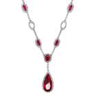 Emitations Roris CZ Ruby Pear Drop Fancy Necklace