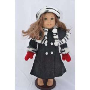  Gray Winter American Girl Doll Coat for 18 Inch Dolls 