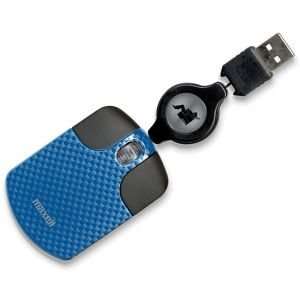    Blue Mini Retractable Optical Travel Mouse