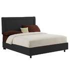 Skyline Furniture Border Bed in Black Microfiber   King Size