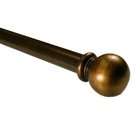   125BL86 86 Inch to 120 Inch Classic Ball Curtain Rod, Antique Gold