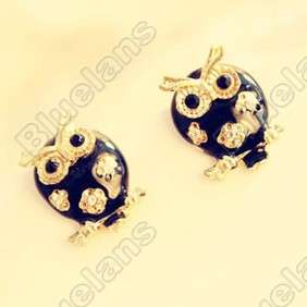 Retro Vintage Owl Hollow Drip Cute Mini Earrings 5198  