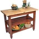 John Boos Butcher Block Kitchen Island with Shelves and Drawer