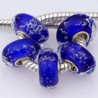 Murano Handmade Glass Blue European Bracelet Bead NEW  