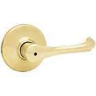 Kwikset 300DNL 3 CP Security Dorian Privacy Lever, Polished Brass