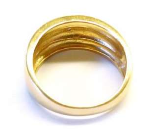 Two Tone / Gold Plated / Sterling Silver Textured Fashion Band Ring 