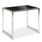 Office Star Yield End Table   Chrome / Black Glass   18.5H x 22W x 