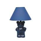 ORE Table Lamp with Ceramic Teddy Bear Base in Blue Finish