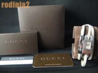Auth Gucci Ladies 6100L Wrap Around White Strap Watch  