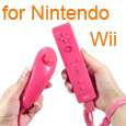 Remote&Nunchuk Controller Set For Nintendo Wii Game PNK  