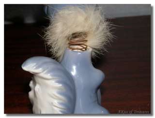   Japan Blue Ceramic Bobblehead Nodder Bobble Head Squirrel  