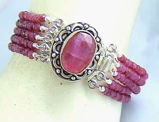 168Cts DESIGNER NATURAL RUBY BRACELET RUBY STONE CLASP  