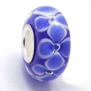  Lot of 5 European Style Murano Glass Bead on 925 Sterling 