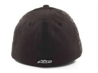 Alpinestars Crazy Black Flex Fit Curved Bill Ball Hat Cap New NWT 