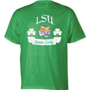    LSU Tigers Kelly Green Lucky Banner T Shirt