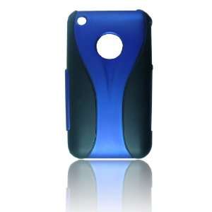   SKIN APPLE FOR iPHONE 3G 3GS BLACK/BLUE Cell Phones & Accessories