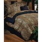 Octorose King Size 7 pcs Faux Silk and Flocking Printing Leopard Grey 