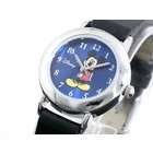   Womens MCK616 Mickey Mouse Silver Case Blue Dial Black Strap Watch