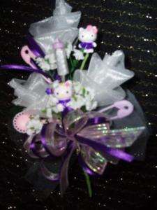 Baby shower Hello Kitty rose corsage pink blue purple  