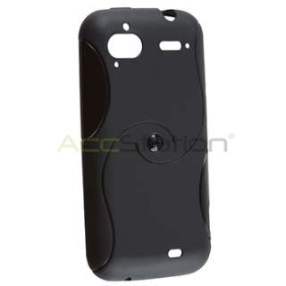 Black TPU Rubber Gel Hard S Curve Case Cover For T Mobile HTC 