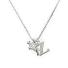 Delight Jewelry Silver Flying Pig Z Initial Charm Necklace