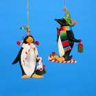    Mache Penguin With Gifts & Polka Dot Scarf Christmas Ornament #W5453