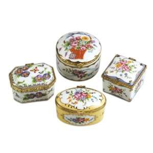   Limoges Style Hinged Trinket Boxes   Floral Designs