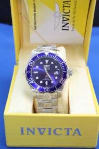 Mens Invicta 3045 Grand Diver Automatic Blue Dial Stainless Steel Pro 