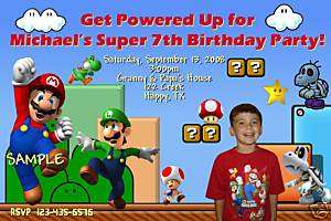 Super Mario Brothers Nintendo Birthday Invitations  