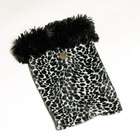 Huggrz Junior Womens Black Zebra Faux Fur Accessories Boot Pom Poms
