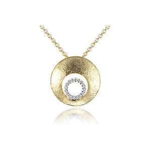   with a Pave Set Diamond Circle, Sliding on a 16 Cable Chain Necklace