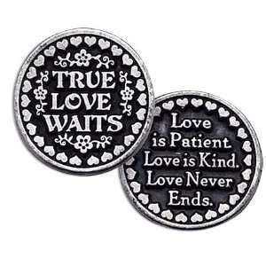  Love Waits Pewter Pocket Good luck Love Token Coin Health 