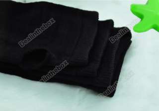 Fashion Cool Knit Arm Warmer Fingerless Long Mitten Gloves Black