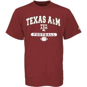  Russell Texas A&M Aggies Maroon Football T shirt Sports 