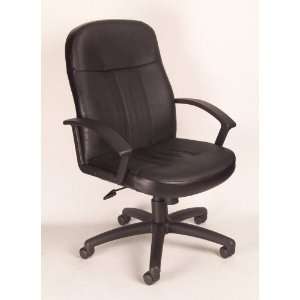  Black Leather Plus Office Executive Mid Back Chair