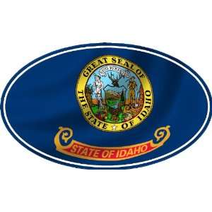  IDAHO FLAG OVAL Bumper Sticker Decal   laminated to last 