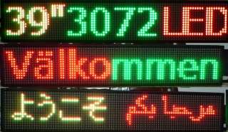39Window Red Green LED Programmable Scrolling Sign 12V  