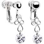 Body Candy Handcrafted Cubic Zirconia Scroll Drop Clip Earrings