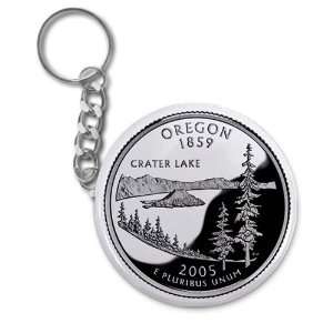 Creative Clam Oregon State Quarter Mint Image 2.25 Inch Button Style 
